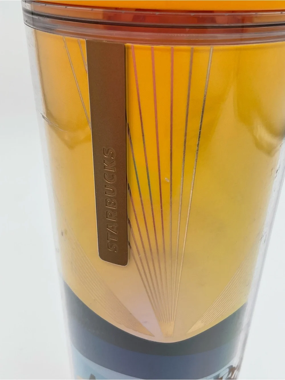 Starbucks Yellow Orange Floral Bali Travel Tumbler